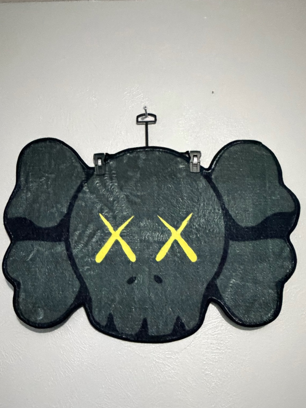 KAWS Skull Pop Art Custom Made Rug/Room Decor 31x21 IN. Blk/Yellow